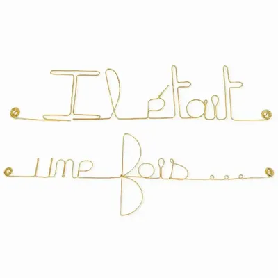 Autres décorations murales - Décoration Murale en Fil de Laiton Doré "Il était une fois . - BIJOUX DE MUR