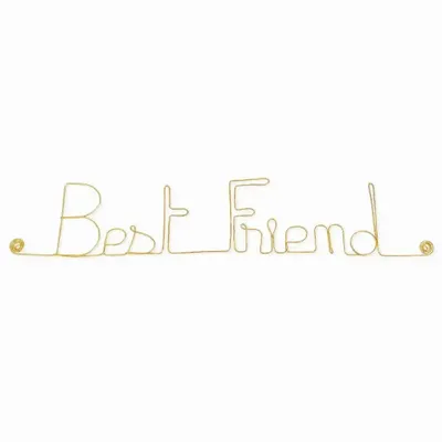 Autres décorations murales - Décoration Murale en fil de Laiton Doré - Best Friend - BIJOUX DE MUR
