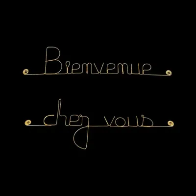 Autres décorations murales - Décoration Murale en Laiton Doré " Bienvenue chez vous " - BIJOUX DE MUR