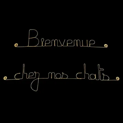 Other wall decoration - Welcome to our cats gold-plated brass wall decoration - BIJOUX DE MUR