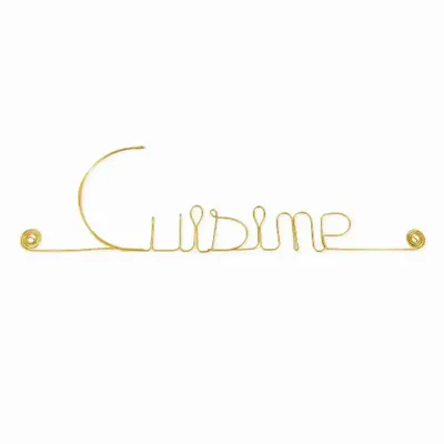 Other wall decoration - Gold Brass Wall Decor - "Kitchen" Word - BIJOUX DE MUR