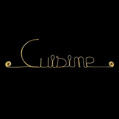 Autres décorations murales - Décoration Murale en Laiton Doré - Mot " Cuisine " - BIJOUX DE MUR