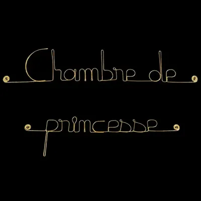 Objets déco enfant - Décoration Murale en Laiton Doré : " Chambre de princesse " - BIJOUX DE MUR