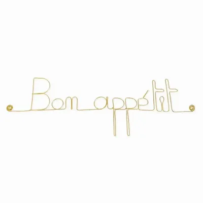 Other wall decoration - Gold Brass Kitchen Wall Decor "Bon Appétit" - BIJOUX DE MUR