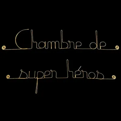 Autres décorations murales - Décoration Murale fil de Laiton Doré Chambre de super héros - BIJOUX DE MUR