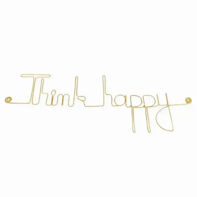 Other wall decoration - Think happy Gold Brass Wall Decoration - pinnable - BIJOUX DE MUR