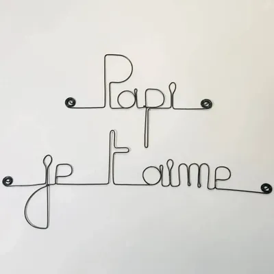 Other wall decoration - Grandfathers' Day "Daddy I love you" - in Wire - BIJOUX DE MUR