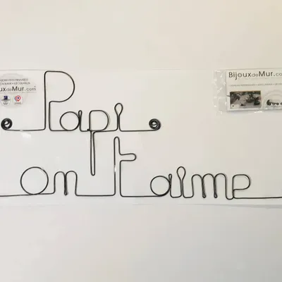 Other wall decoration - Grandfathers' Day "We love you Grandpa" - in Wire - BIJOUX DE MUR