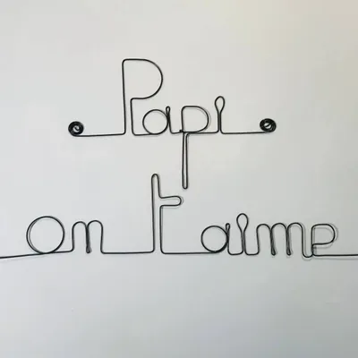 Other wall decoration - Grandfathers' Day "We love you Grandpa" - in Wire - BIJOUX DE MUR