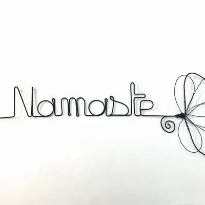 Autres décorations murales - Fleur de Ginkgo - "Namaste" - Décoration murale fil de fer - BIJOUX DE MUR