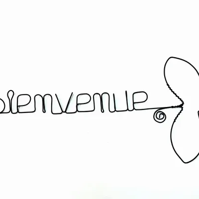 Autres décorations murales - Fleur de Lotus - "Bienvenue" - Décoration murale fil de fer - BIJOUX DE MUR