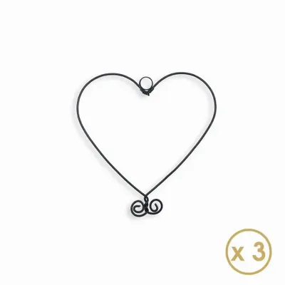 Other wall decoration - Wire shape "Trio Small Hearts" (set of 3) - BIJOUX DE MUR