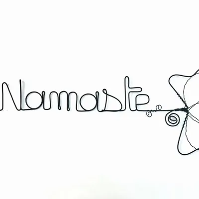 Autres décorations murales - Fleur de Trèfle - "Namaste" - Décoration murale fil de fer - BIJOUX DE MUR