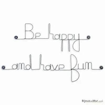 Other wall decoration - Decorative wall letter "Be happy and have fun" - BIJOUX DE MUR