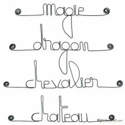 Other wall decoration - Set of small wire messages - BOY - BIJOUX DE MUR