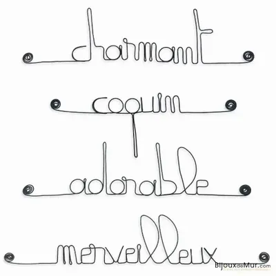 Other wall decoration - Set of small wire messages - BOY - BIJOUX DE MUR