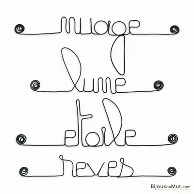 Other wall decoration - Set of small wire words - "NIGHT" - BIJOUX DE MUR
