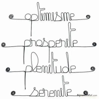 Other wall decoration - Set of small wire words - POSITIVE - BIJOUX DE MUR