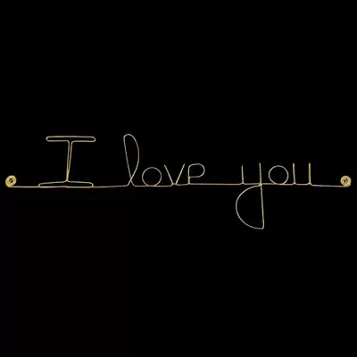 Other wall decoration - Valentine's Day Love Message in Gold Brass Wire "I love you" - BIJOUX DE MUR