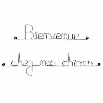 Other wall decoration - Wire message "Welcome to our dogs" - BIJOUX DE MUR