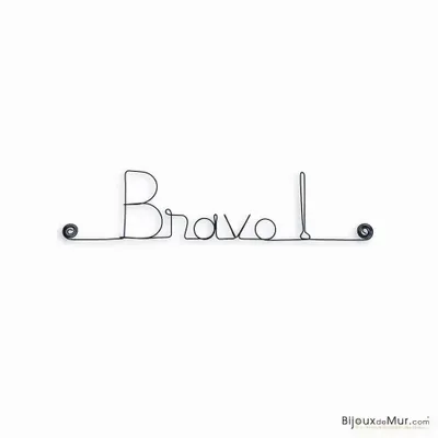 Other wall decoration - Wire message "Bravo!" - Wall decoration - BIJOUX DE MUR