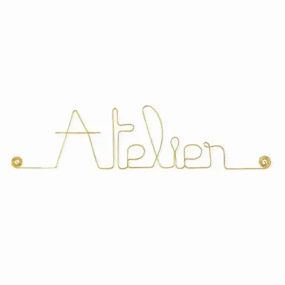 Other wall decoration - Gold Brass Wire Word "Workshop" - Wall Decoration - - BIJOUX DE MUR