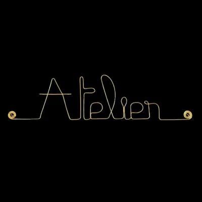 Autres décorations murales - Mot en fil de Laiton Doré " Atelier " - Décoration Murale - - BIJOUX DE MUR