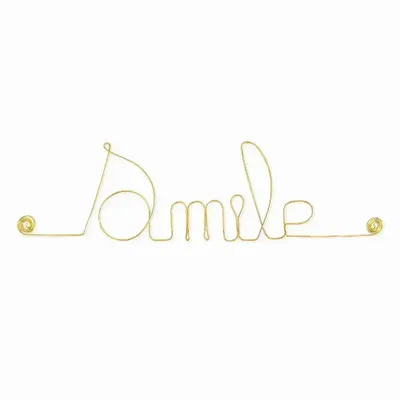 Other wall decoration - Gold Brass Wire Word "Smile" - Wall Decoration - BIJOUX DE MUR
