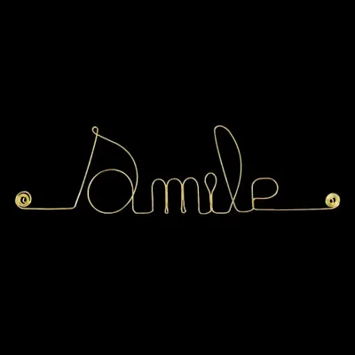 Other wall decoration - Gold Brass Wire Word "Smile" - Wall Decoration - BIJOUX DE MUR