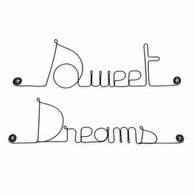 Autres décorations murales - Mots en fil de fer : " Sweet dreams " - BIJOUX DE MUR