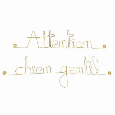 Autres décorations murales - Plaque de porte " Attention chien gentil " - Déco Murale - BIJOUX DE MUR