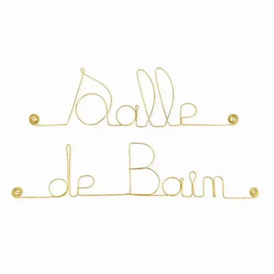 Other wall decoration - Bathroom Door Sign - Brass Wall Decoration - BIJOUX DE MUR