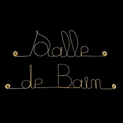 Other wall decoration - Bathroom Door Sign - Brass Wall Decoration - BIJOUX DE MUR