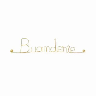 Other wall decoration - Gold Brass Wire Door Sign "Laundry Room" - Decoration - BIJOUX DE MUR