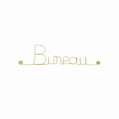 Other wall decoration - Door sign in gold-plated brass wire "Office" - Decoration - BIJOUX DE MUR