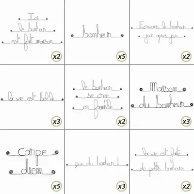 Autres décorations murales - Super Pack implantation 15% off : Déco "Bonheur" - BIJOUX DE MUR