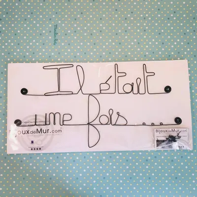 Children's decorative items - Wire Wall Writing "Once upon a time..." - BIJOUX DE MUR