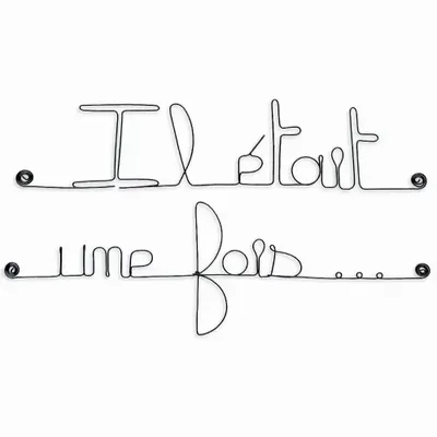 Autres décorations murales - Écriture Murale en Fil de Fer "Il était une fois ..." - BIJOUX DE MUR