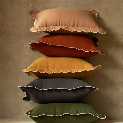 Coussins - Coussins en lin festonnés - TOMÈTE