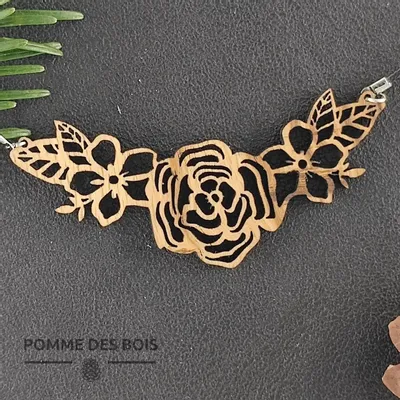 Bijoux - Collier - Rose & Fleur Monoï - POMME DES BOIS