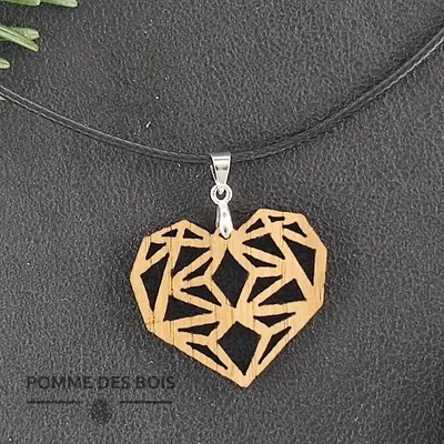 Bijoux - Necklace - Geometric Heart - POMME DES BOIS