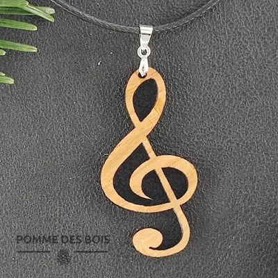 Bijoux - Collier - Clé de Sol - POMME DES BOIS