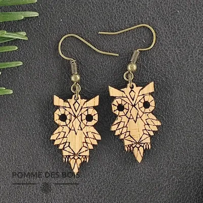 Bijoux - Boucles d'oreilles - Hiboux Chouette - POMME DES BOIS