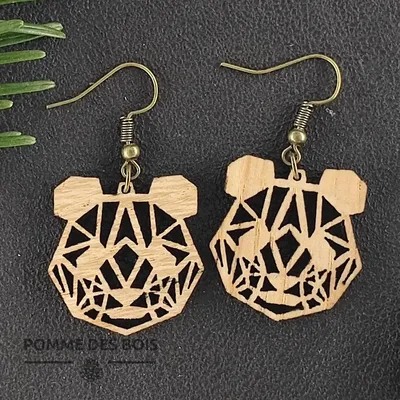 Bijoux - Boucles d'oreilles - Ours / Panda - POMME DES BOIS
