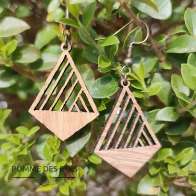 Bijoux - Boucles d'oreilles - Voilier Graphique - POMME DES BOIS