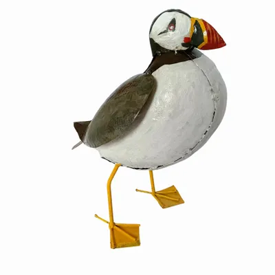 Outdoor decorative accessories - Recycled Metal Sculpture Atlantic Puffin 40cm - TERRE SAUVAGE