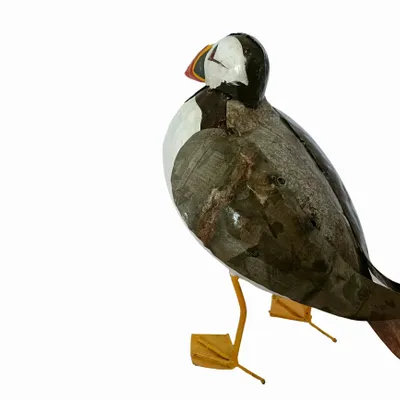Outdoor decorative accessories - Recycled Metal Sculpture Atlantic Puffin 40cm - TERRE SAUVAGE