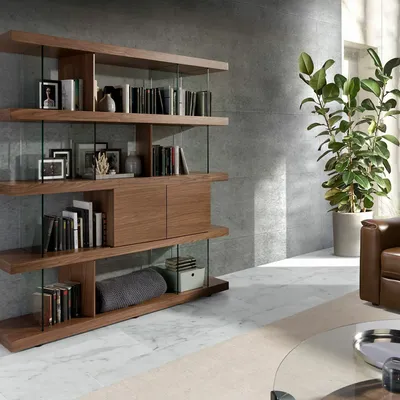 Shelves - Walnut and glass shelf - ANGEL CERDÁ