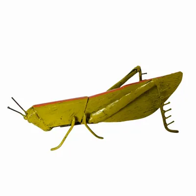 Outdoor decorative accessories - Recycled Metal Sculpture Grasshopper For Wall 15cm - TERRE SAUVAGE