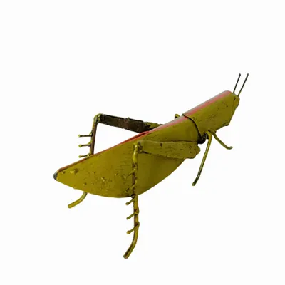 Accessoires de déco extérieure - Sculpture Métal Recyclé Sauterelle Pour Mur 15cm - TERRE SAUVAGE